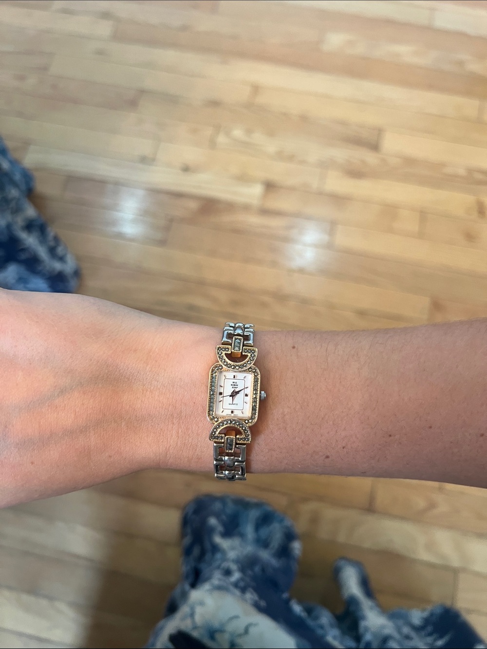 Silver-Tone Women's Bracelet Watch with Marcasite Accents